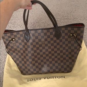AUTHENTIC LOUIS VUITTON NEVERFULL Damier Ebene